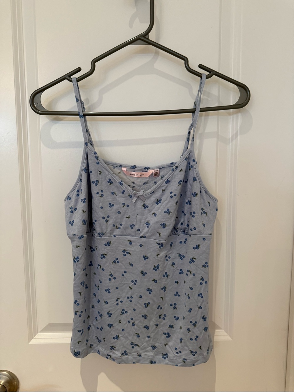 La Vie En Rose Light Blue Floral Sleep Cami - Medium